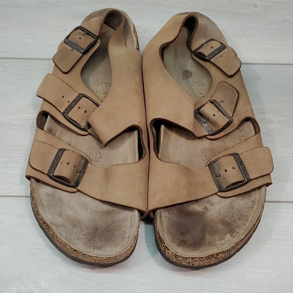 Birkenstock Mens Milano Leather Sandals shoes sz 12